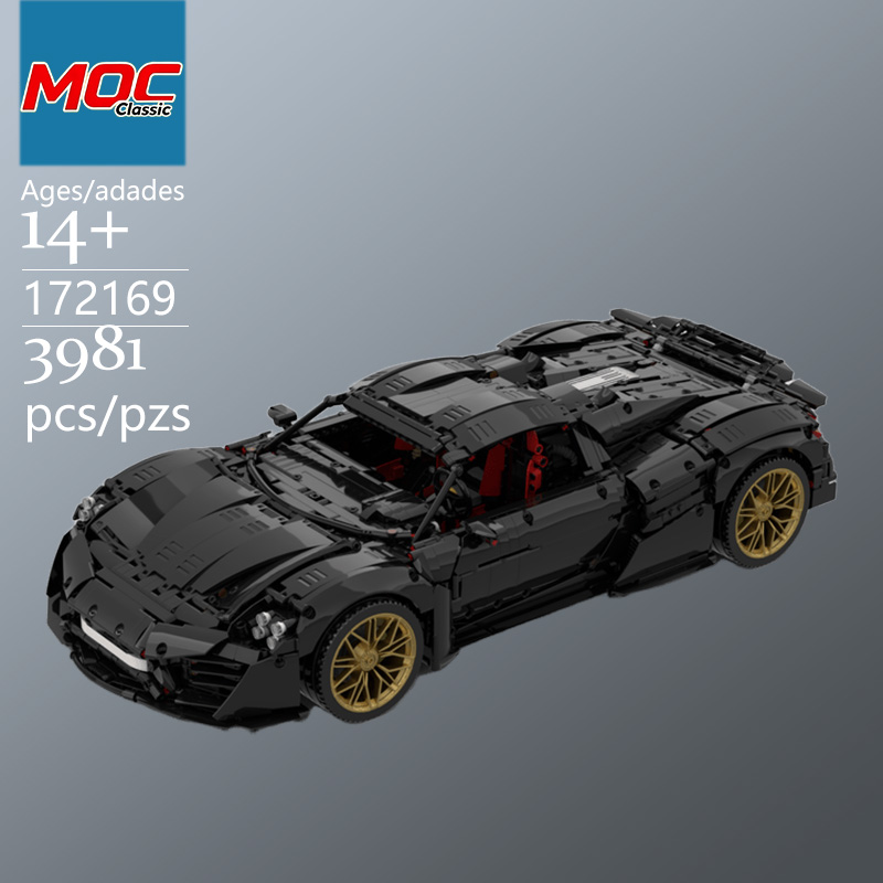 Moc Supercar Building Blocks 1/8 Scale - Custom MOC Supercar Technic Model, 1:8