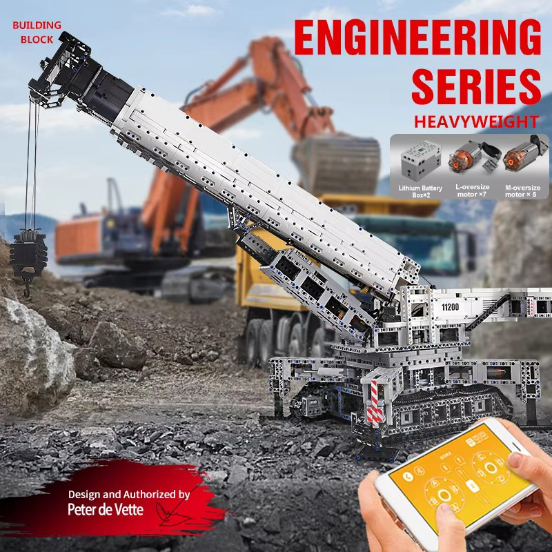 Technical Crane Truck Excavator Blocks - MOULD KING 17002 Technical Building Blocks