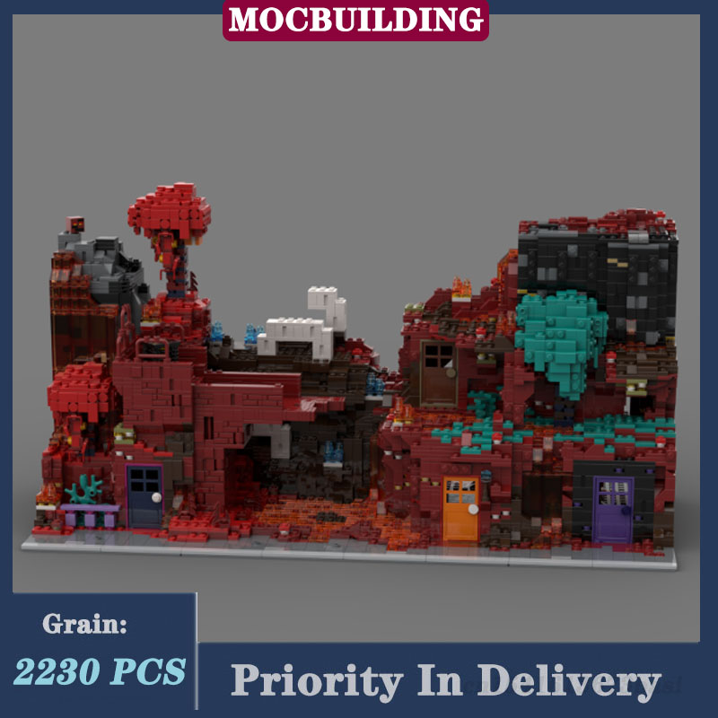 Moc Modular Building Street View Bricks - MOC City Modular Building Lava Lake