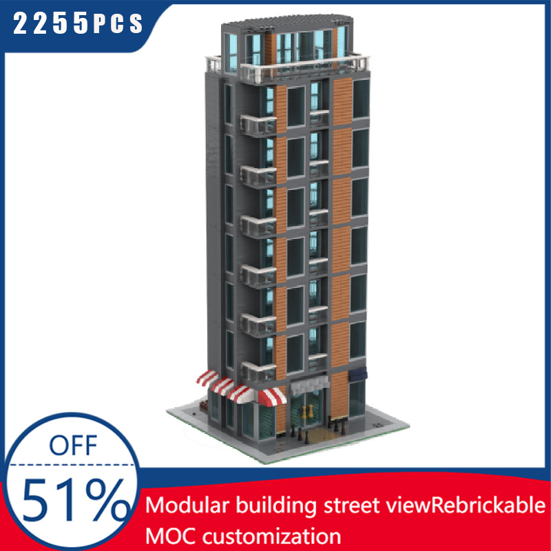 Moc Modular Building Street View Bricks - 2255 Parts MOC Creative City Street