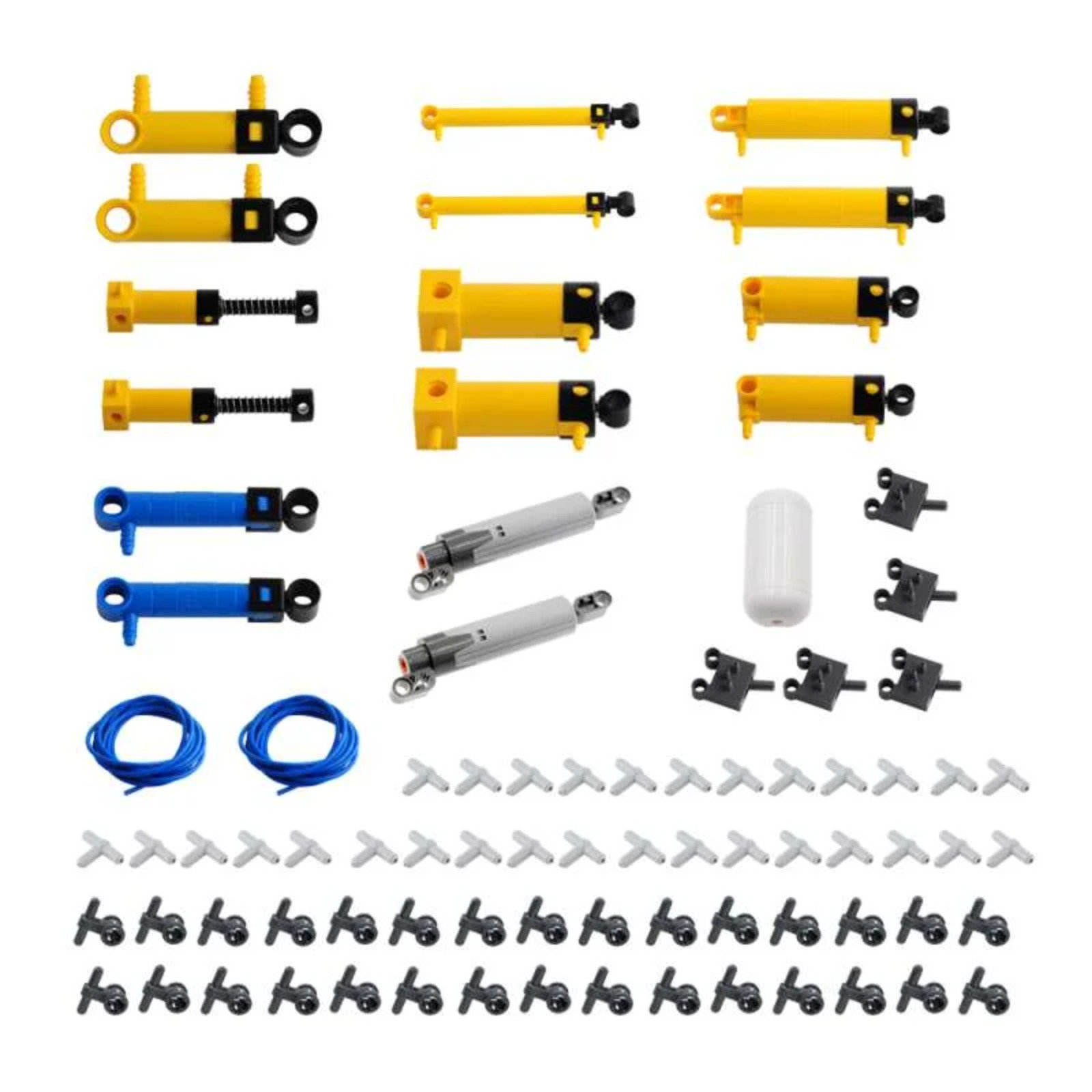 Pneumatic Cylinder Pump Technic Parts - MOC Pneumatic Parts Kit with Air