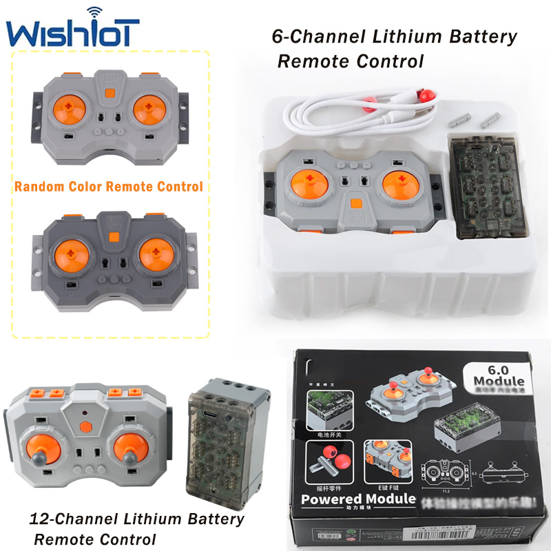 Power Functions Motor Battery Box Remote - 12-way Programmable Remote Controller Block 6-channel