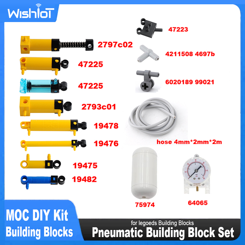 Pneumatic Cylinder Pump Technic Parts - MOC Pneumatic Kits Technical Parts Cylinders