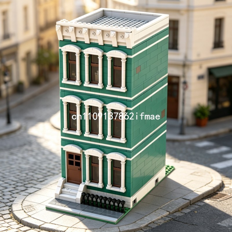 1376PCS Italianate Modular Tow - đánh giá và giá Moc Modular Building Street View Bricks
