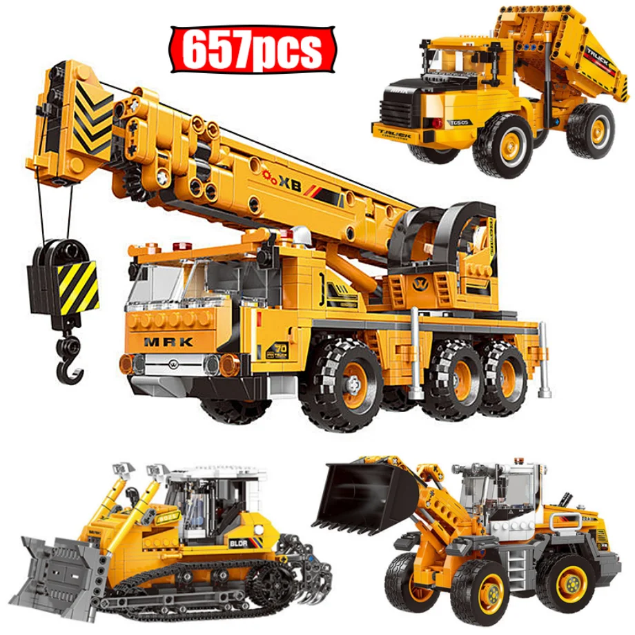 City technical Building Blocks - đánh giá và giá Technical Crane Truck Excavator Blocks