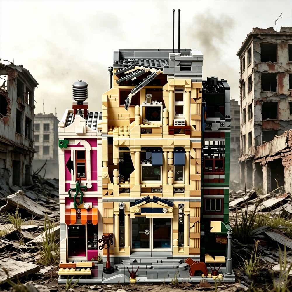 Creative Doomsday Police Stati - đánh giá và giá Moc Modular Building Street View Bricks