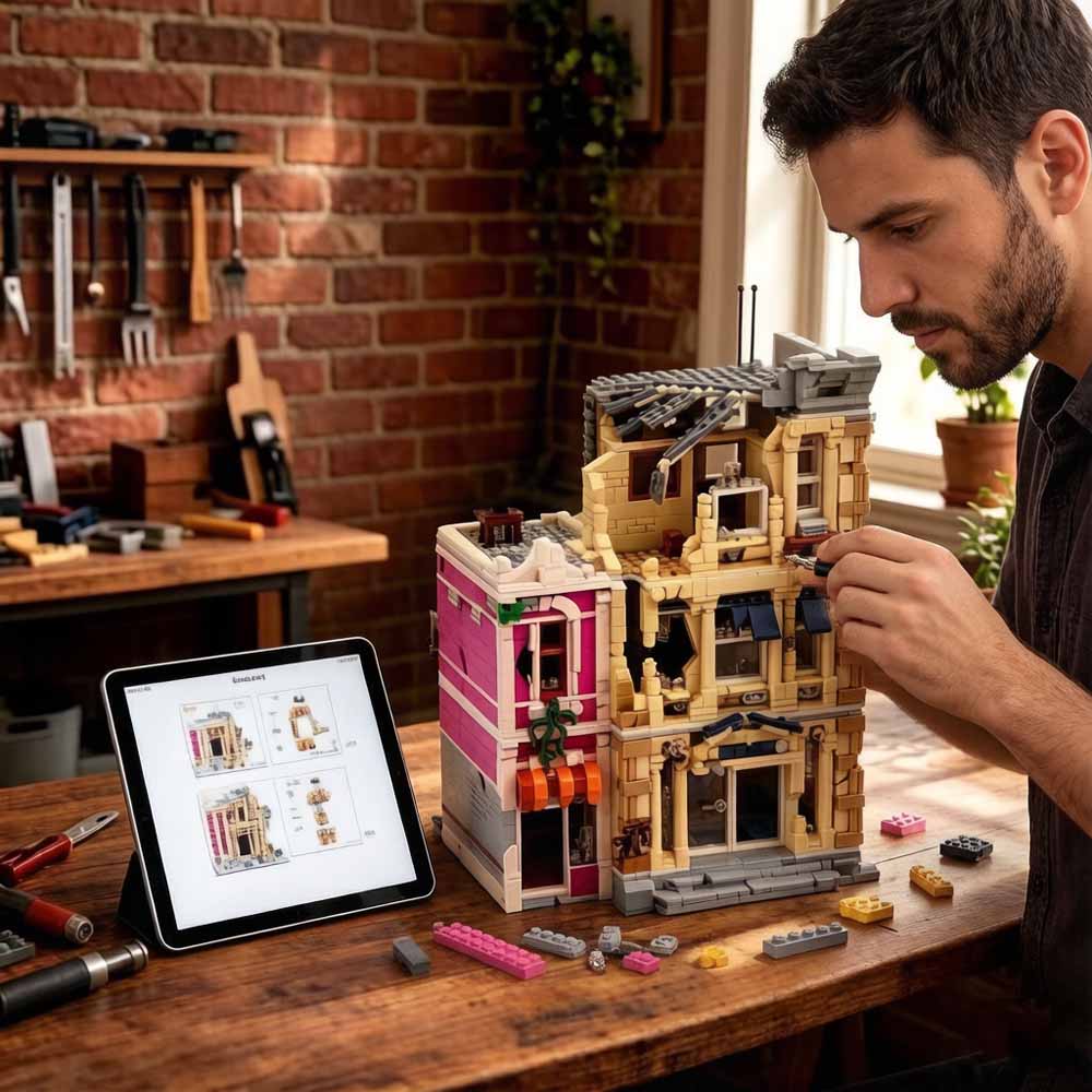 Creative Doomsday Police Stati - đánh giá và giá Moc Modular Building Street View Bricks