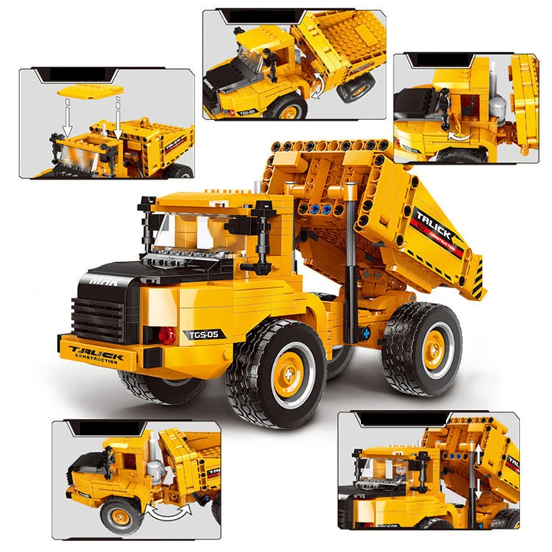 City technical MOC WheelLoader - đánh giá và giá Technical Crane Truck Excavator Blocks