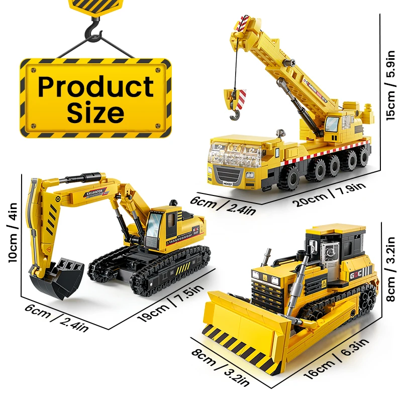 Engineering Vehicle Series Cit - đánh giá và giá Technical Crane Truck Excavator Blocks