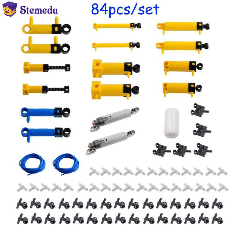 84pcs/kit MOC Pneumatic Parts  - đánh giá và giá Pneumatic Cylinder Pump Technic Parts